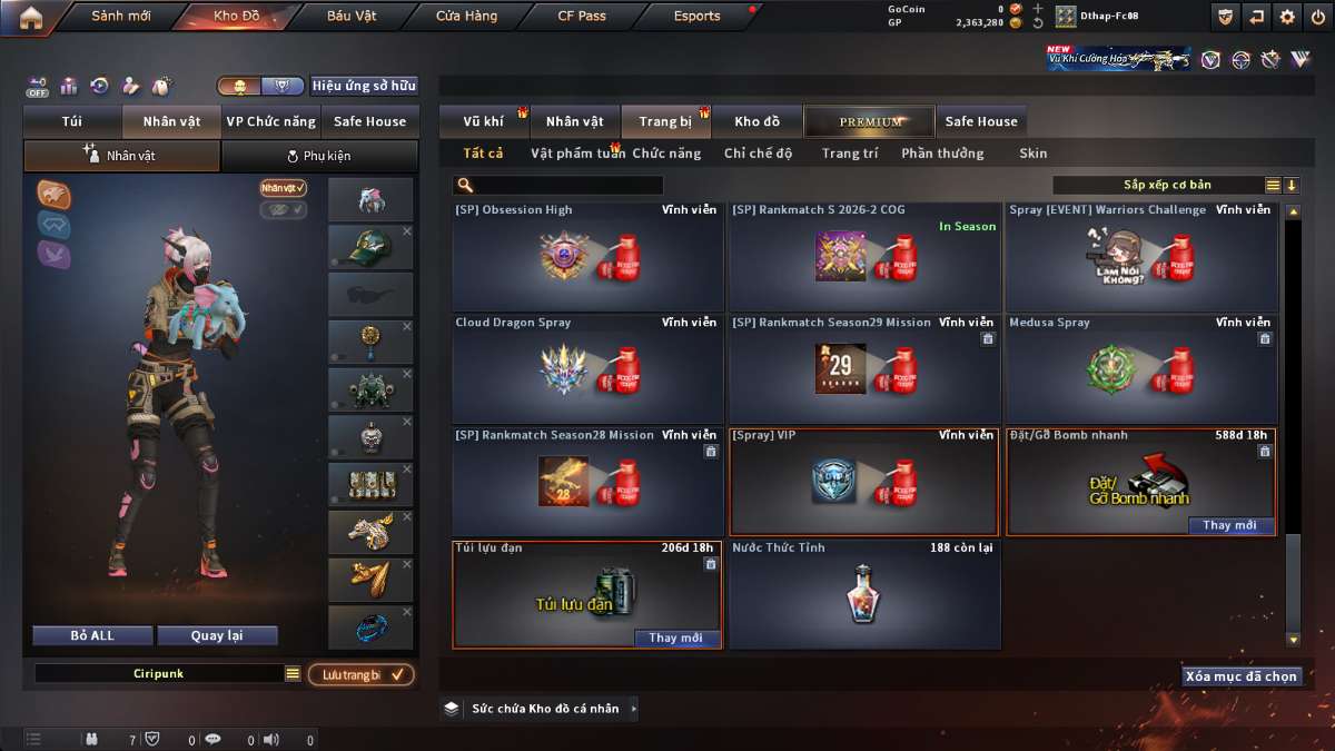 shop acc cf uy tin gia re